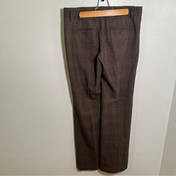 Express Design Studio Editor Dress Pant Trousers Brown Plaid 6 - Picture 5 of 9